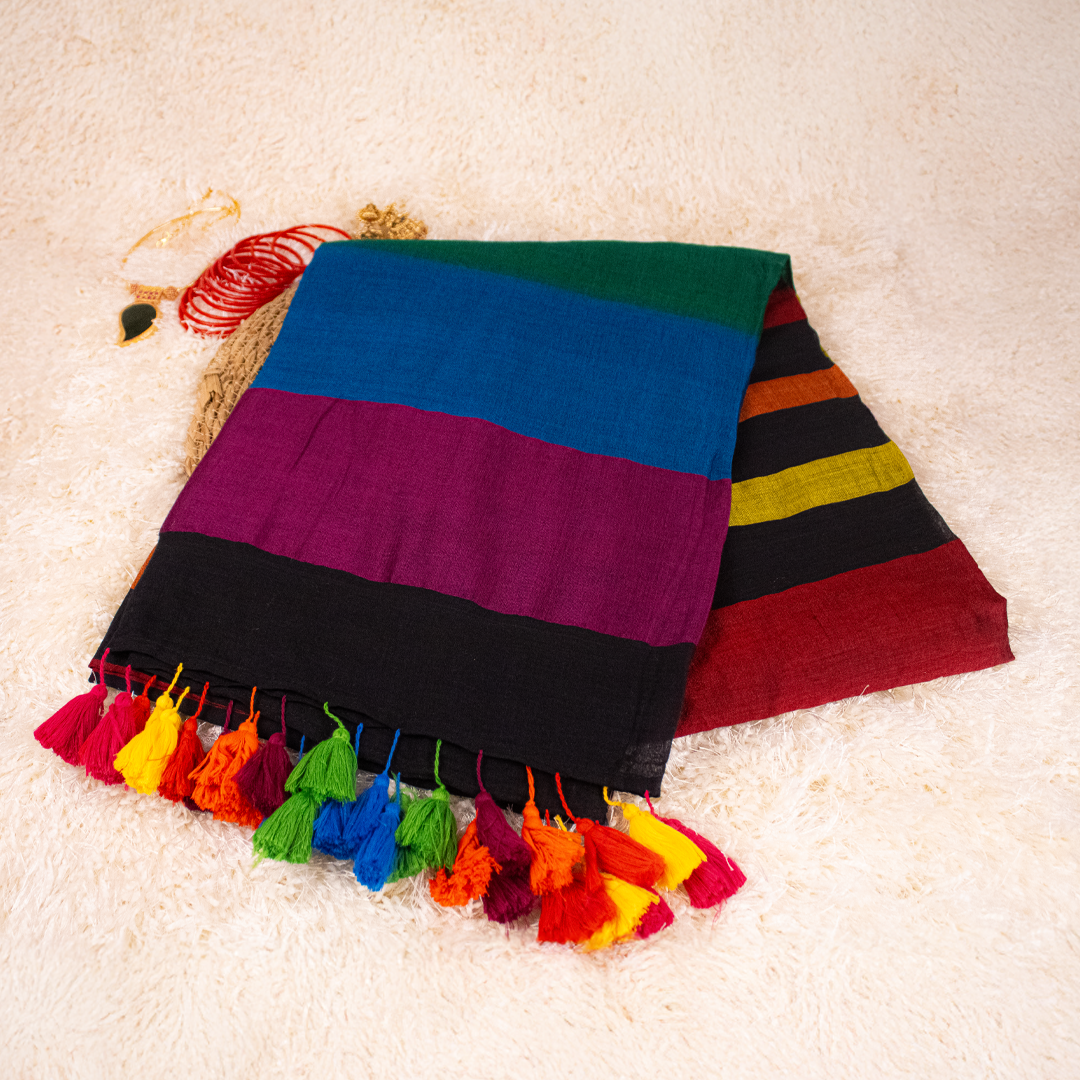Rainbow Mul-cotton Saree