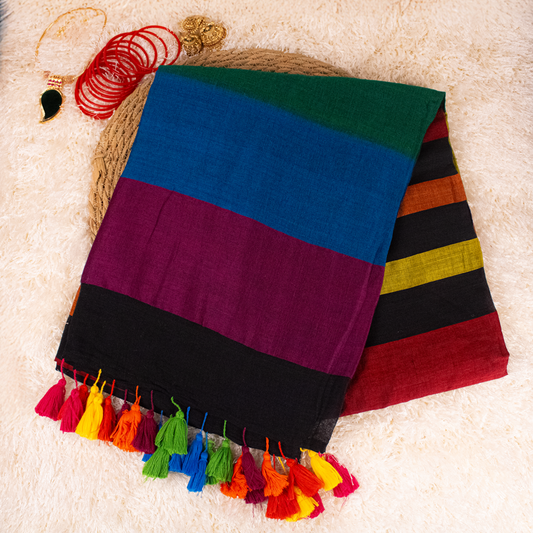 Rainbow Mul-cotton Saree