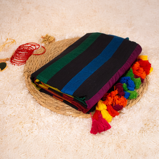 Rainbow Mul-cotton Saree