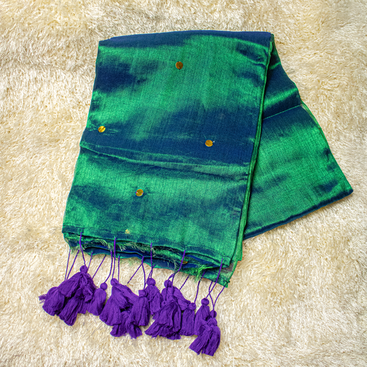 Premium Peacock Shade Tissue Slik Saree - Onam Saree- S01-04